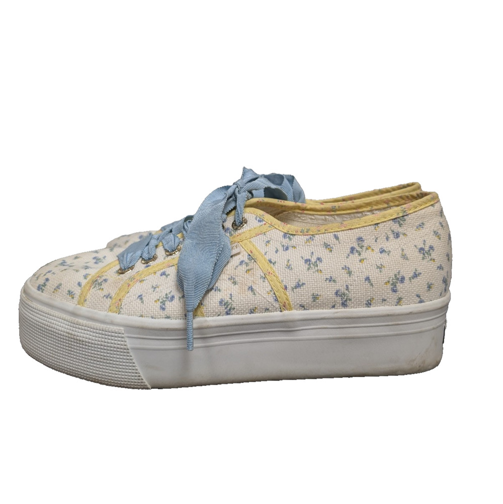 Superga Love Shack Fancy Platform Sneakers Womens EU39.5 8.5 Yellow Ditzy Floral